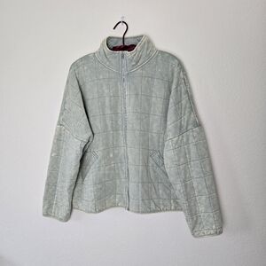Davi & Dani Washed Soft Comfy Quilting Zip-up Barn Jacket Fall Casual Size Large